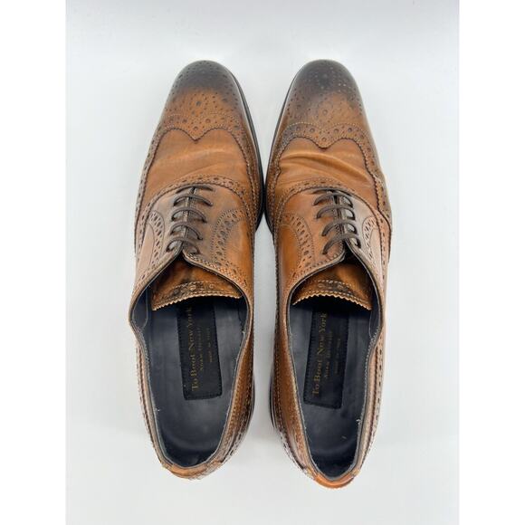To Boot New York Viceroy Brogue Wingtip Leather Oxfords Cognac Brown Men’s 9.5 - Picture 4 of 12